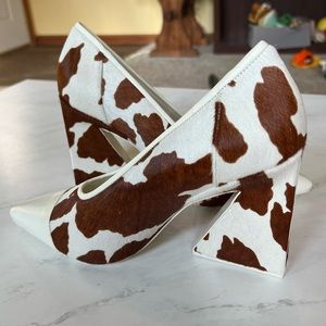 NWOT Mercedes Castillo Cow Hair Heels